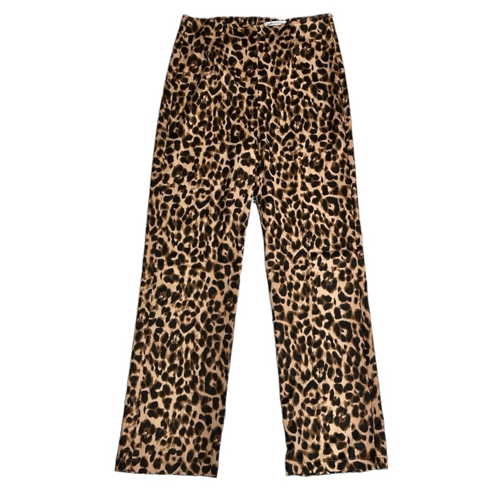 Reformation Sera Leopard Print Straight Leg Pants - Size 12